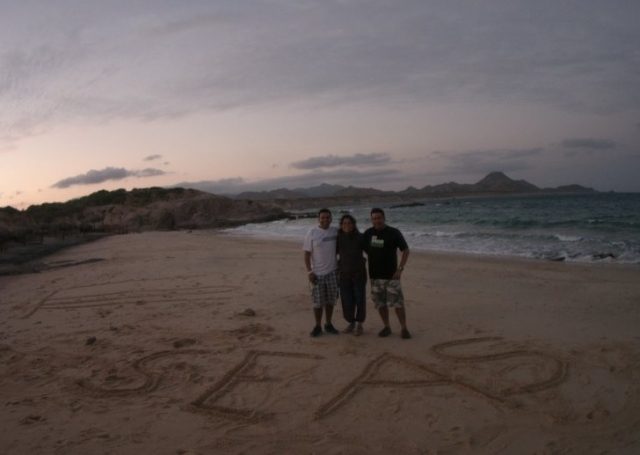 en la playa